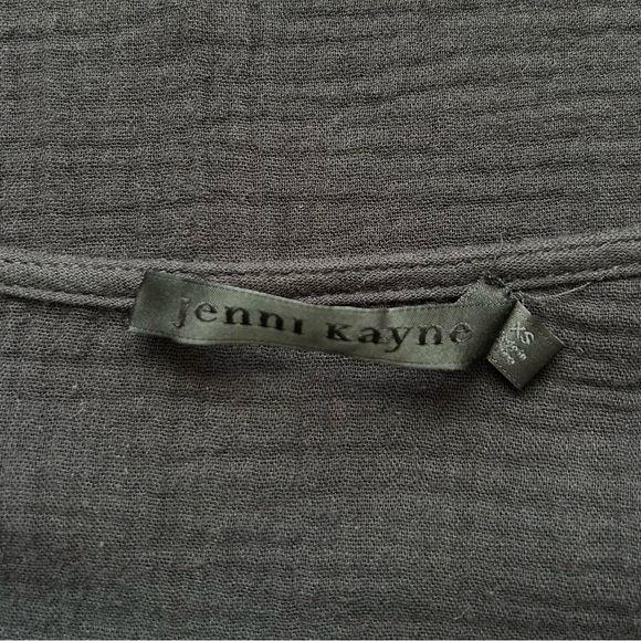 Jenni Kayne Cypress Caftan Dress Black Cotton Gauze Short Sleeve Midi Size XS - Picture 10 of 15